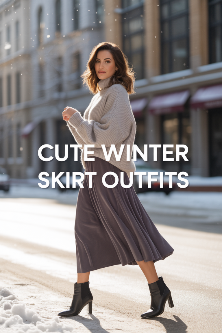 cute winter skirt outfits