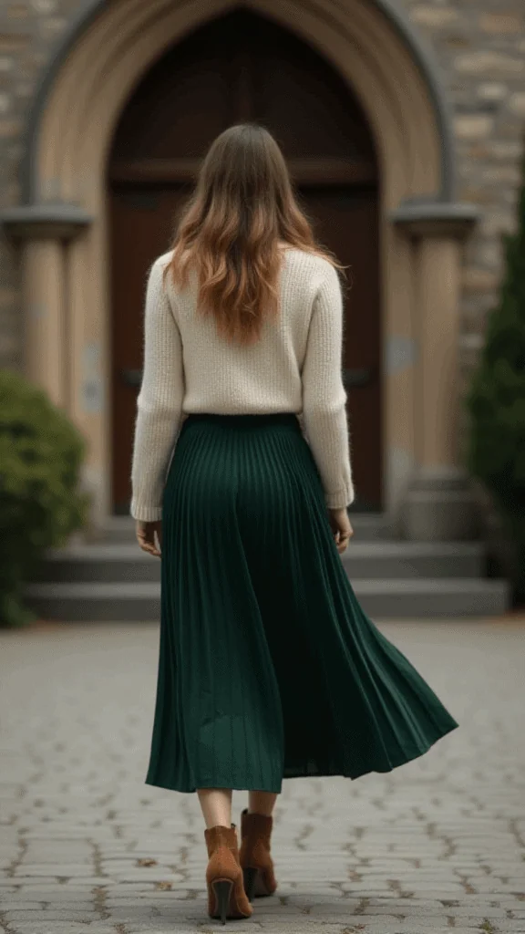 Midi Skirt and Sweater Combo