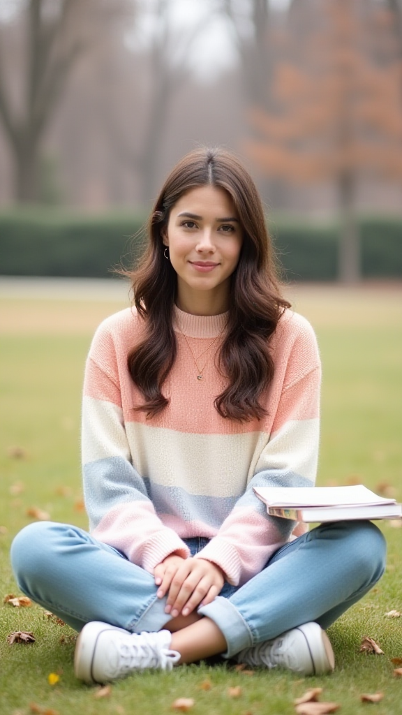 Colorblock Sweater and Mom Jeans