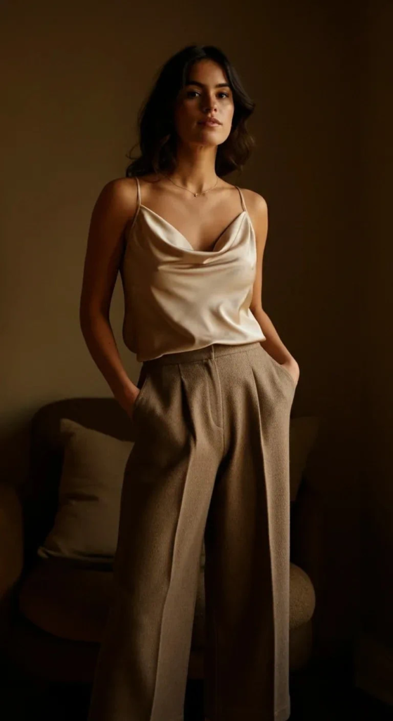 9. Silk Cami and Culottes