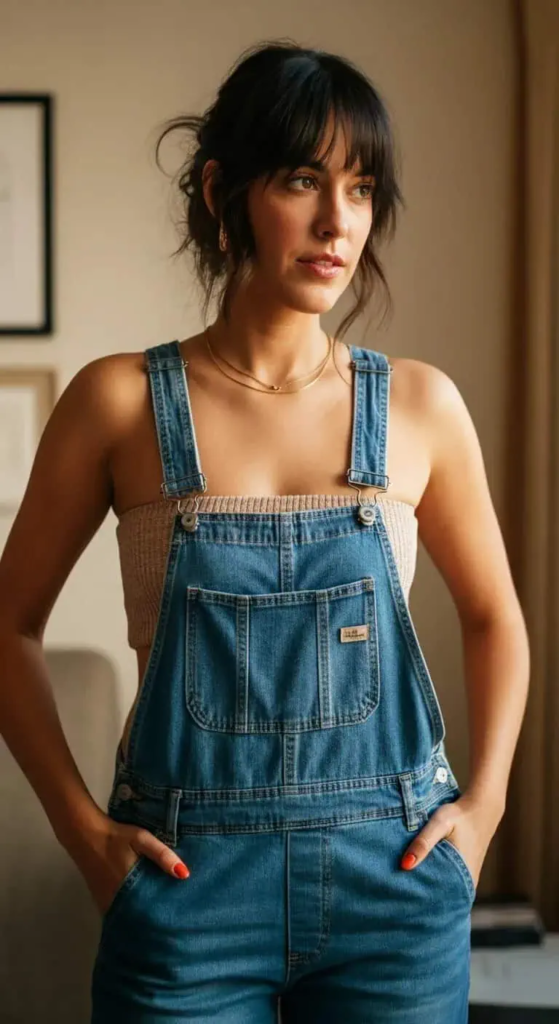 8. Overalls with a Tube Top