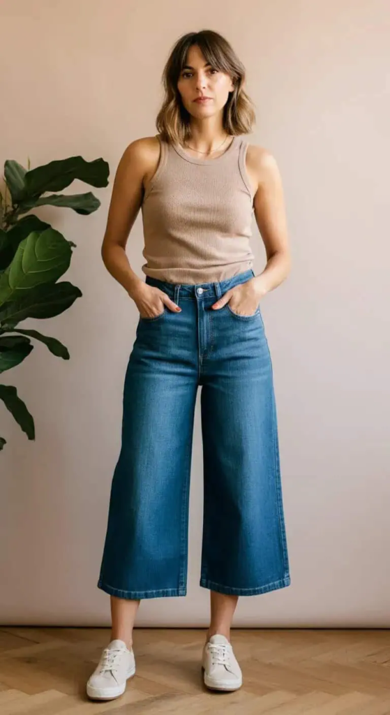 5. Denim Culottes and a Tank Top