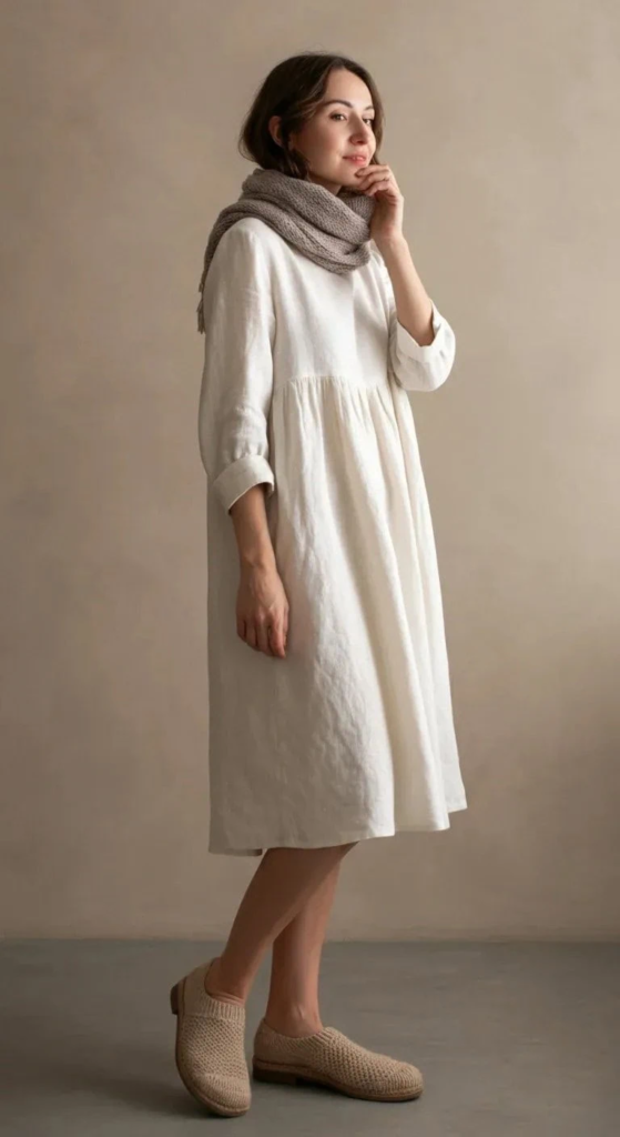 8. White Linen Dress