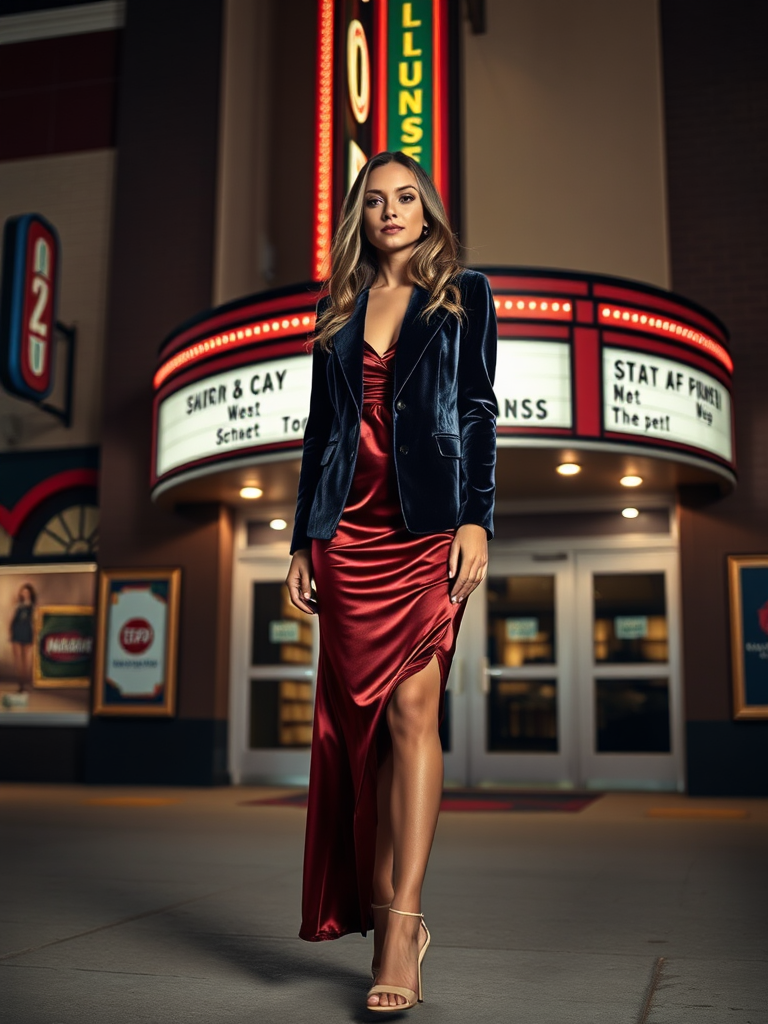 Velvet Blazer and Slip Dress