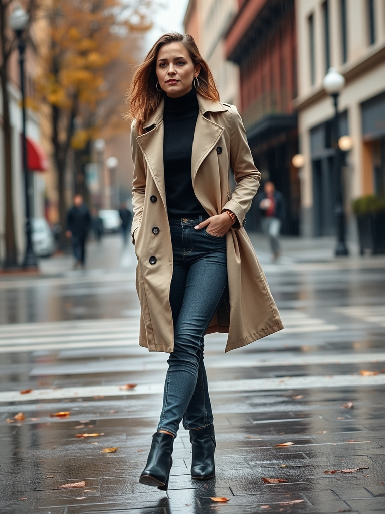 Trench Coat and Ankle Boots