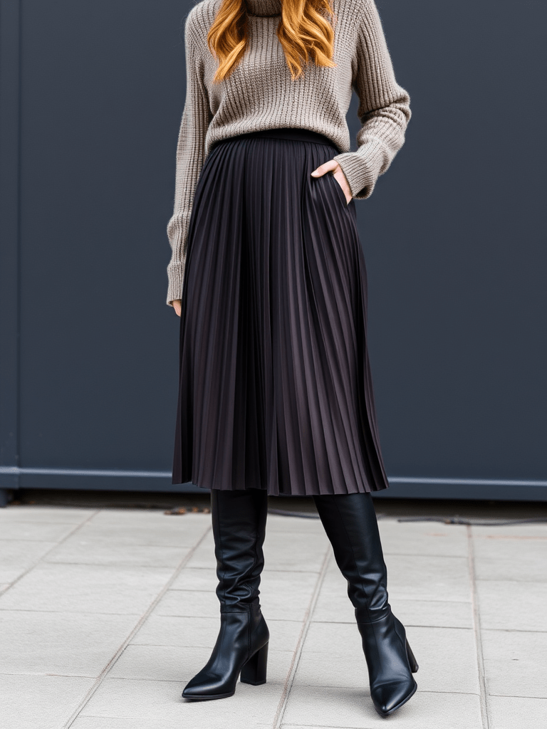  Midi Skirt and Sweater Ensemble