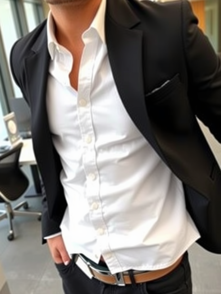 Studded Collar Shirt and Blazer