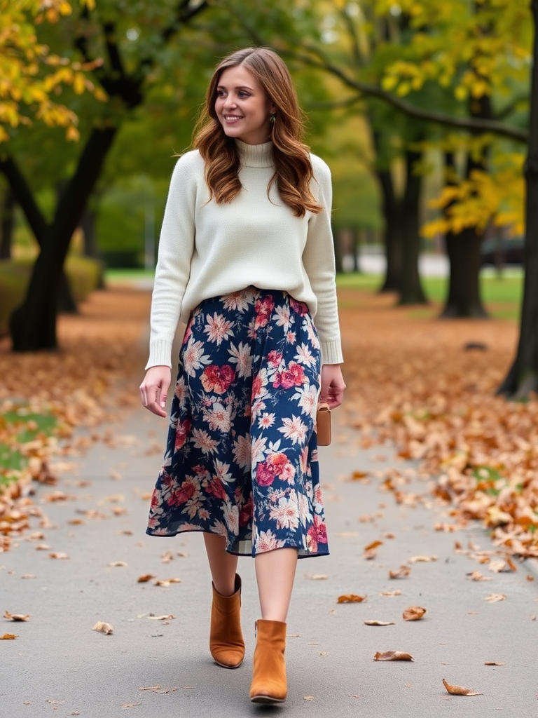  Midi Skirt and Ankle Boots