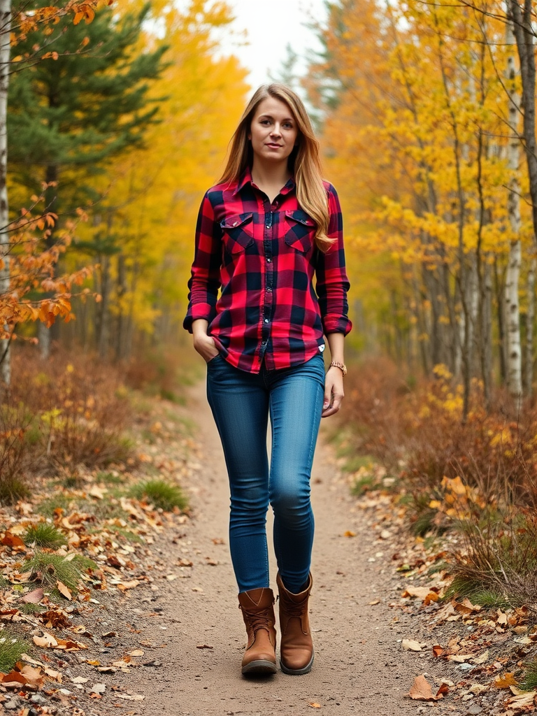 Plaid Shirt and Hiking Boots