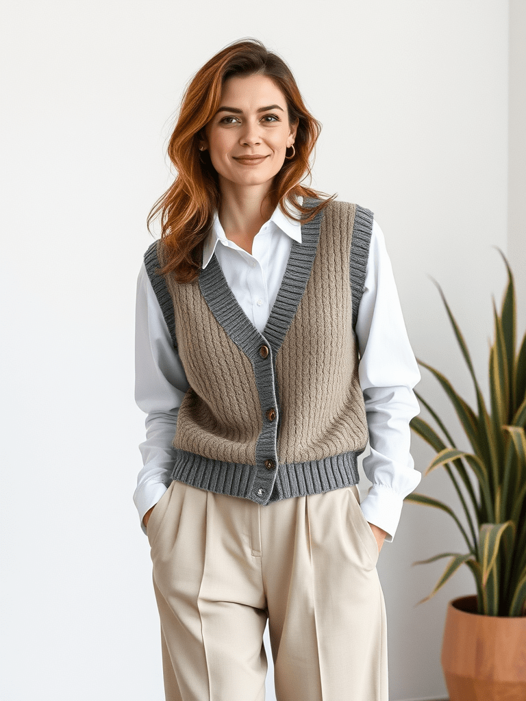 Sweater Vest and Button-Up Combo