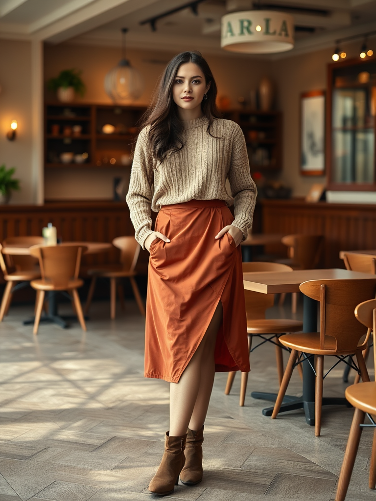 Wrap Skirt with Cropped Sweater