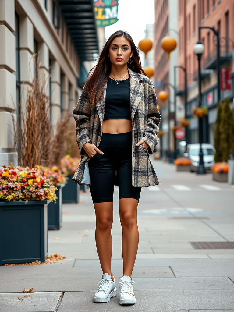 Oversized Blazer and Bike Shorts