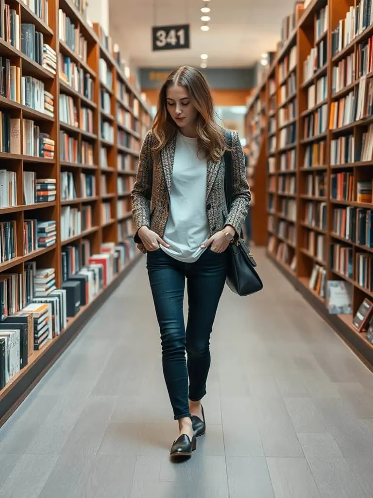 Tweed Jacket and Dark Denim