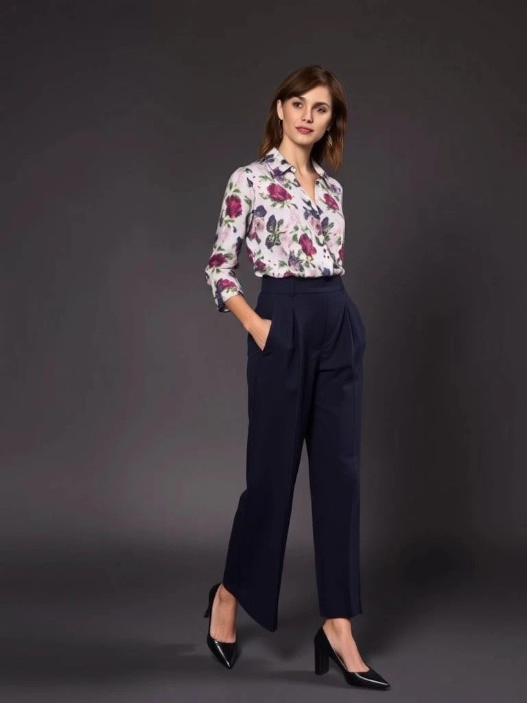 Printed Blouse and Culottes