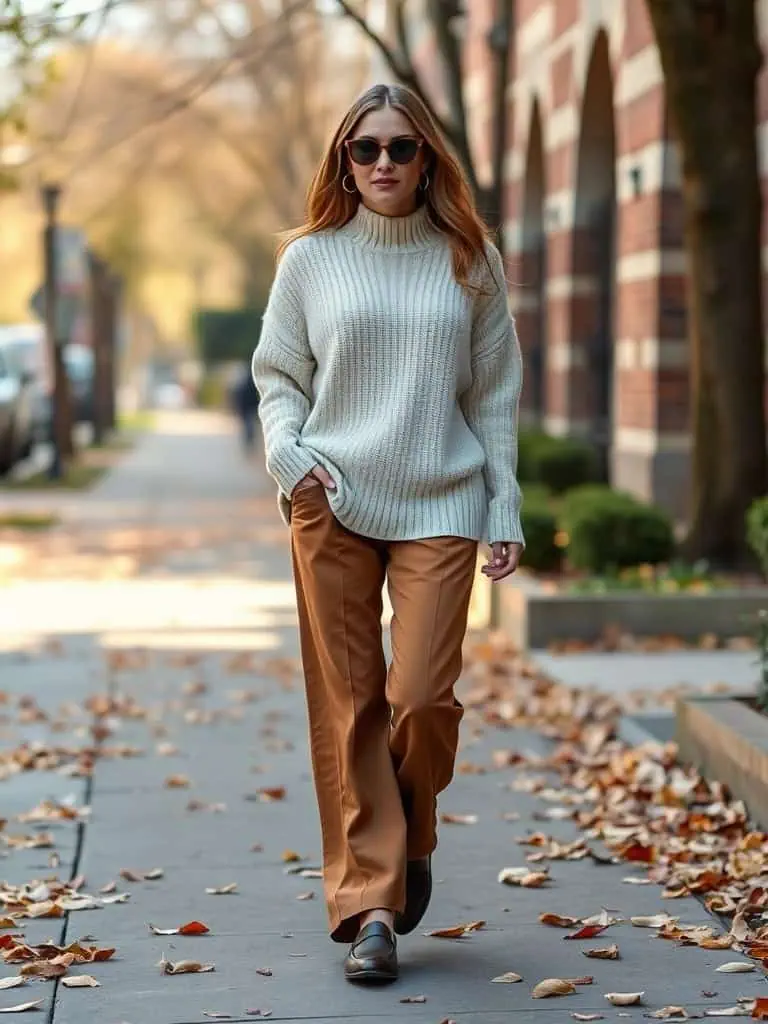Oversized Sweater and Wide-Leg Trousers
