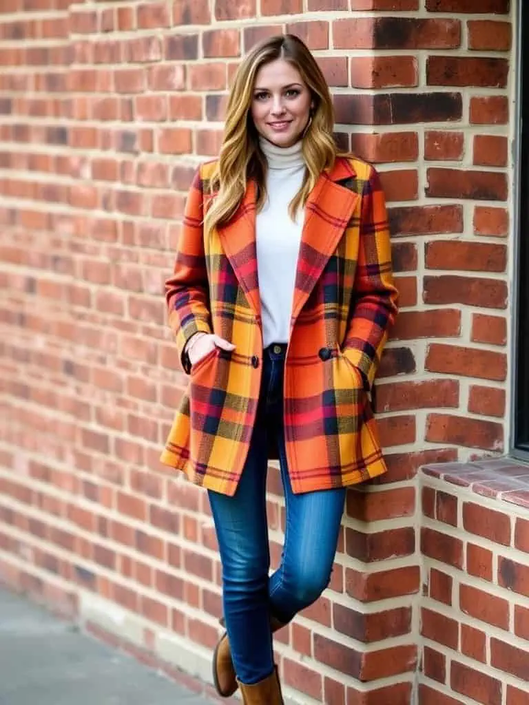 Plaid Blazer and Jeans
