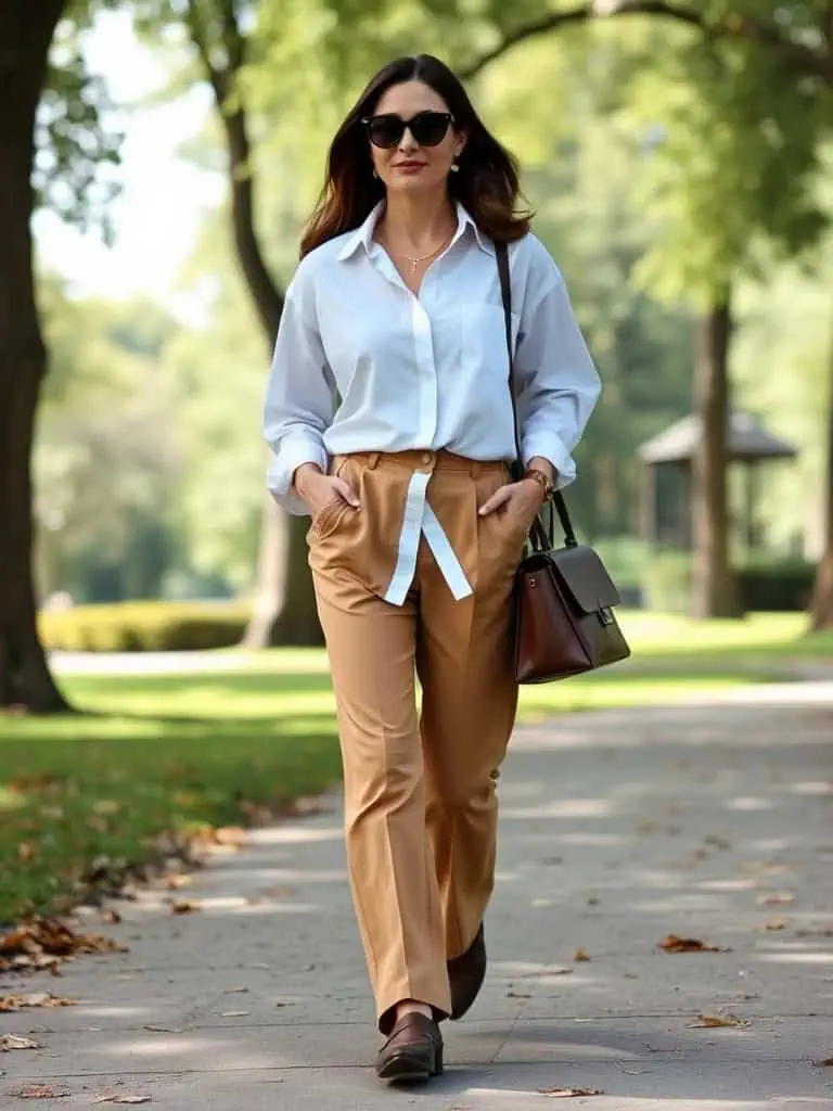 Oversized Button-Down and Straight-Leg Trousers