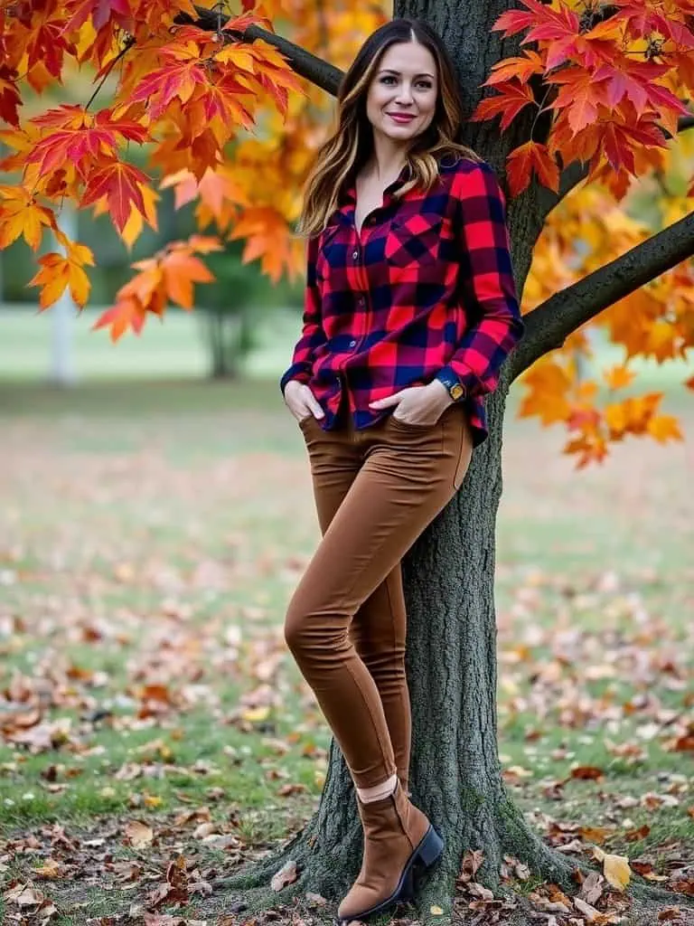 Flannel Shirt and Corduroy Pants