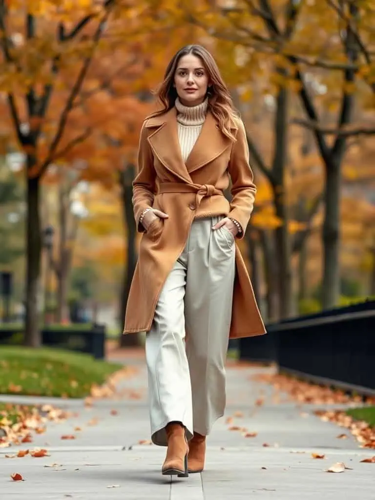 Wrap Coat and Wide-Leg Pants