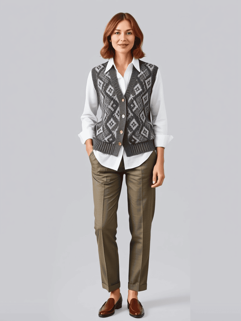 Sweater Vest and Button-Up