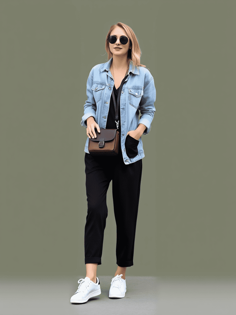 Jumpsuit and Denim Jacket