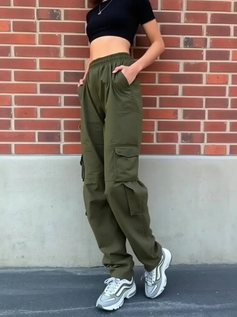 Baggy Cargo Pants and Crop Top