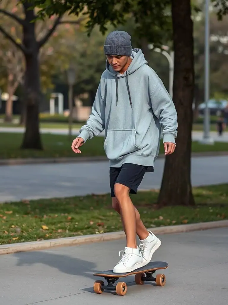 Oversized Hoodie and Bike Shorts