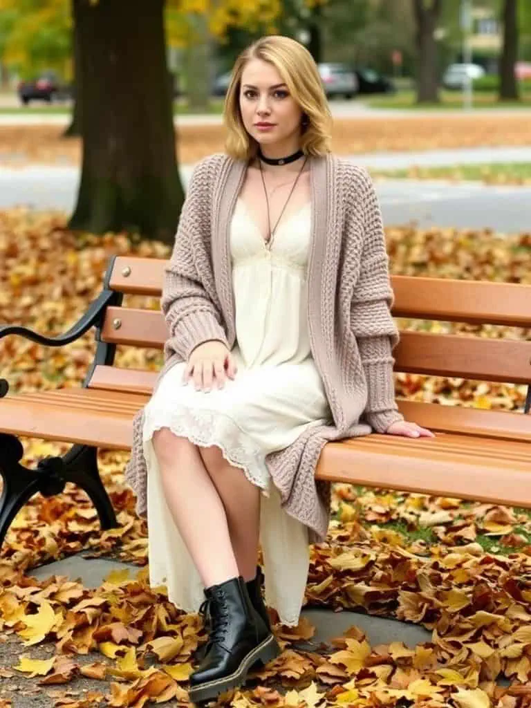 Vintage Slip and Chunky Cardigan