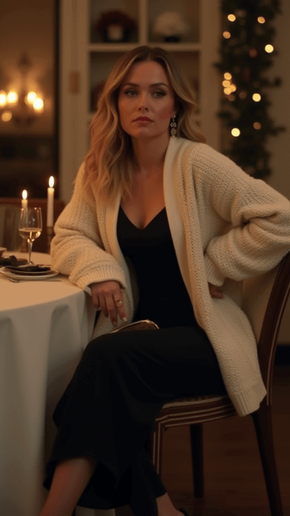 Jumpsuit and Chunky Cardigan