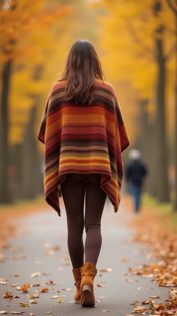 Poncho and Wedge Boots