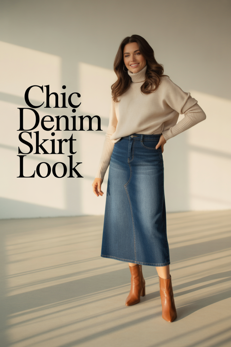 Chic Denim Skirt Look