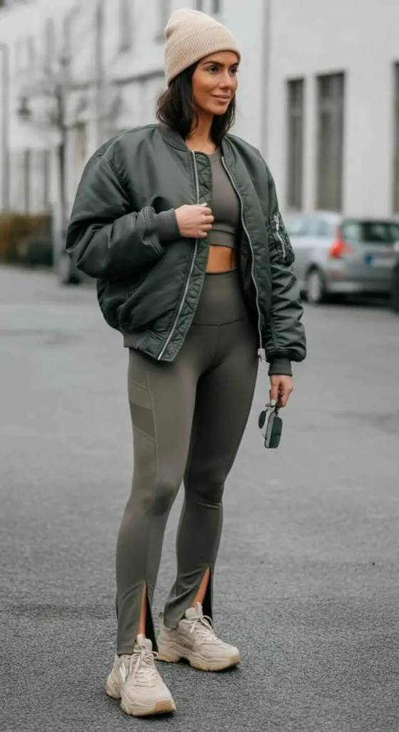 Waterproof Bomber with Split-Hem Leggings