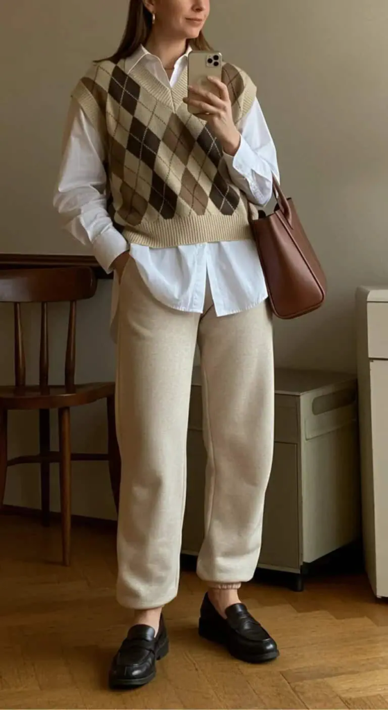 Sweater Vest and Cotton Sweatpants