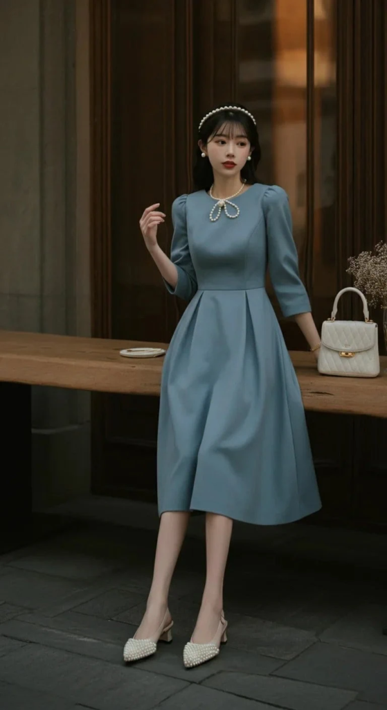 Modern Tea Length Dress