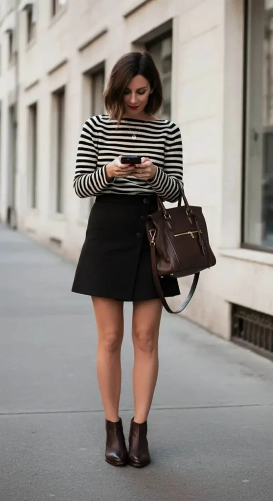 Striped Sweater and A-Line Mini