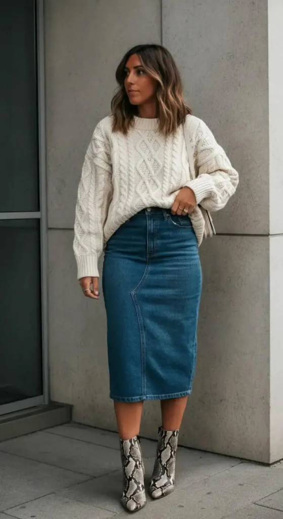 Slouchy Sweater and Pencil Skirt