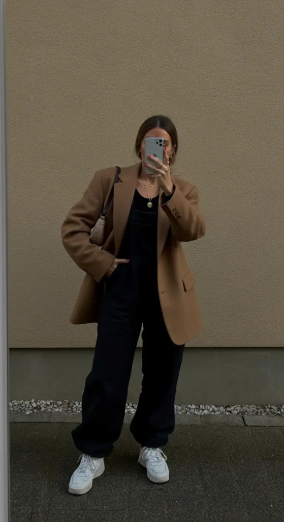 Oversized Blazer with Thermal Jumpsuit