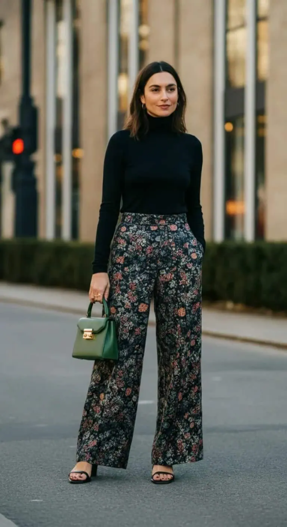 Printed Palazzo Pants and Fitted Top