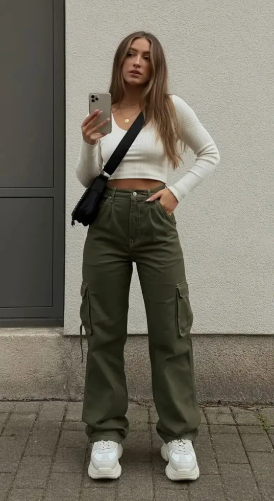 Cargo Pants and Crop Top