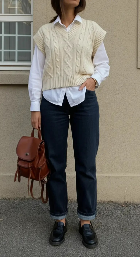 Sweater Vest and Button-Up Combo