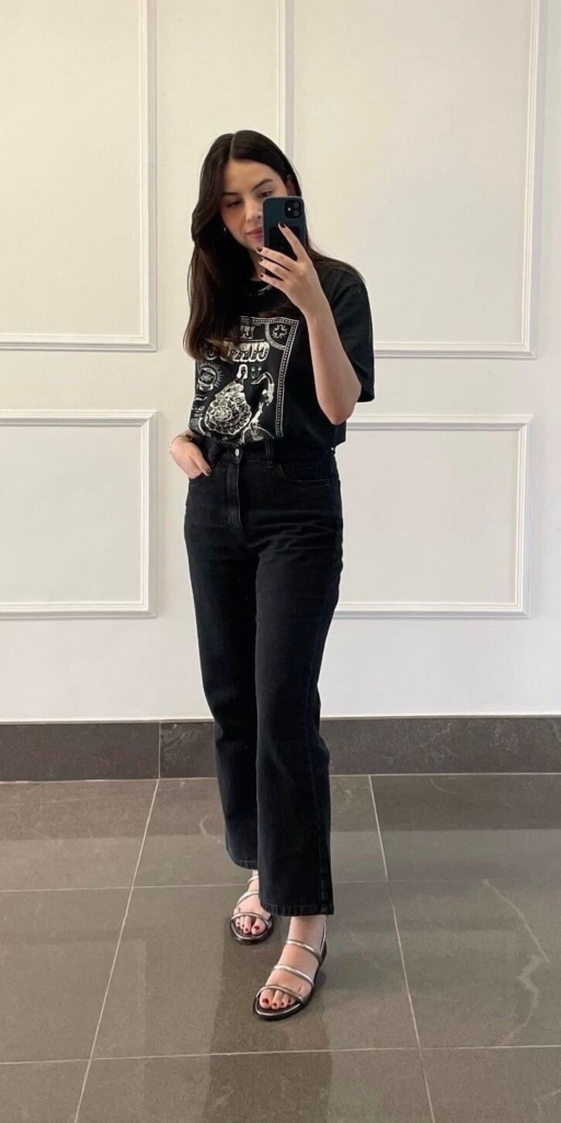 Graphic Tee with Dark Denim Basics