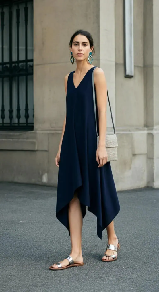 Asymmetric Sundress with Architectural Details