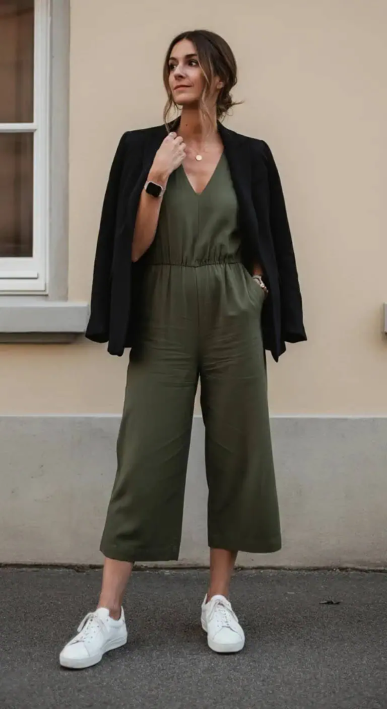 Culotte Jumpsuit with Structured Blazer