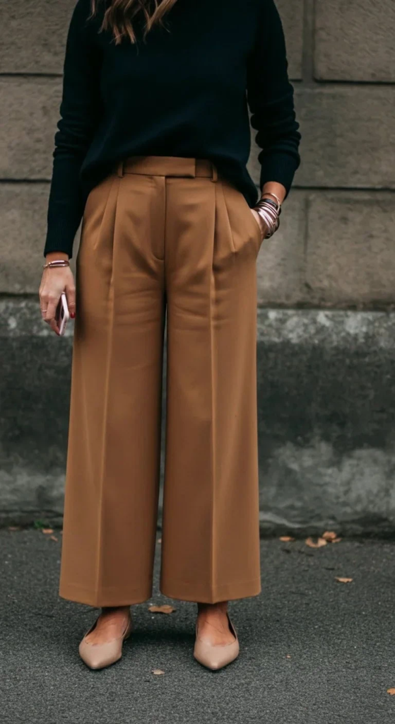 Palazzo Pants with Fitted Sweater