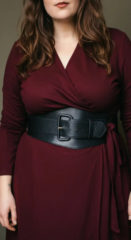 Wrap Dress with Statement Belt