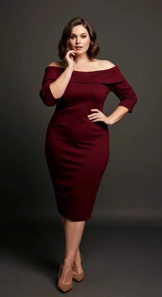Off-Shoulder Pencil Dress