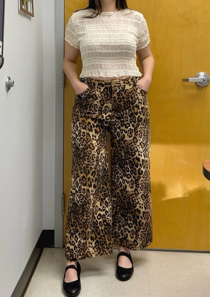 Cropped Top with Leopard Print Pants