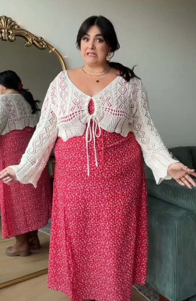 Delicate Lace Cardigan with Floral Dress