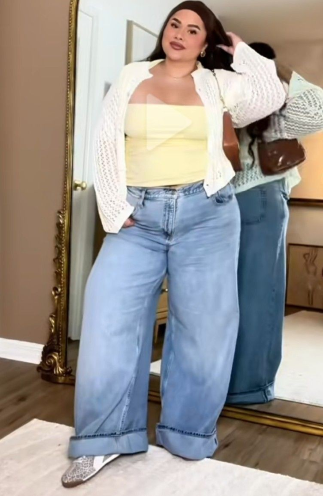 Casual Chic: Cardigan, Tank, and Wide-Leg Jeans