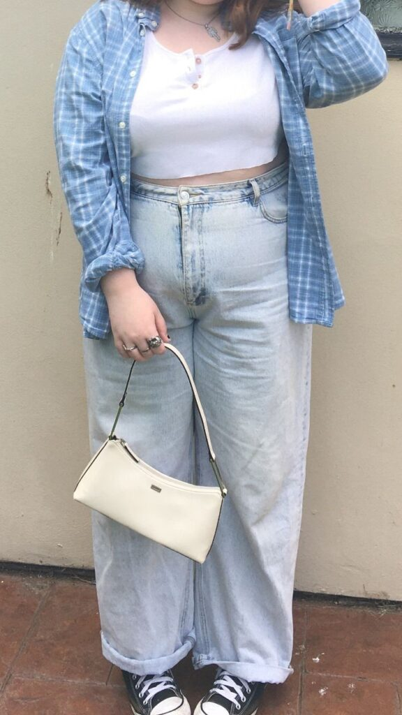 Oversized Flannel with Relaxed Denim